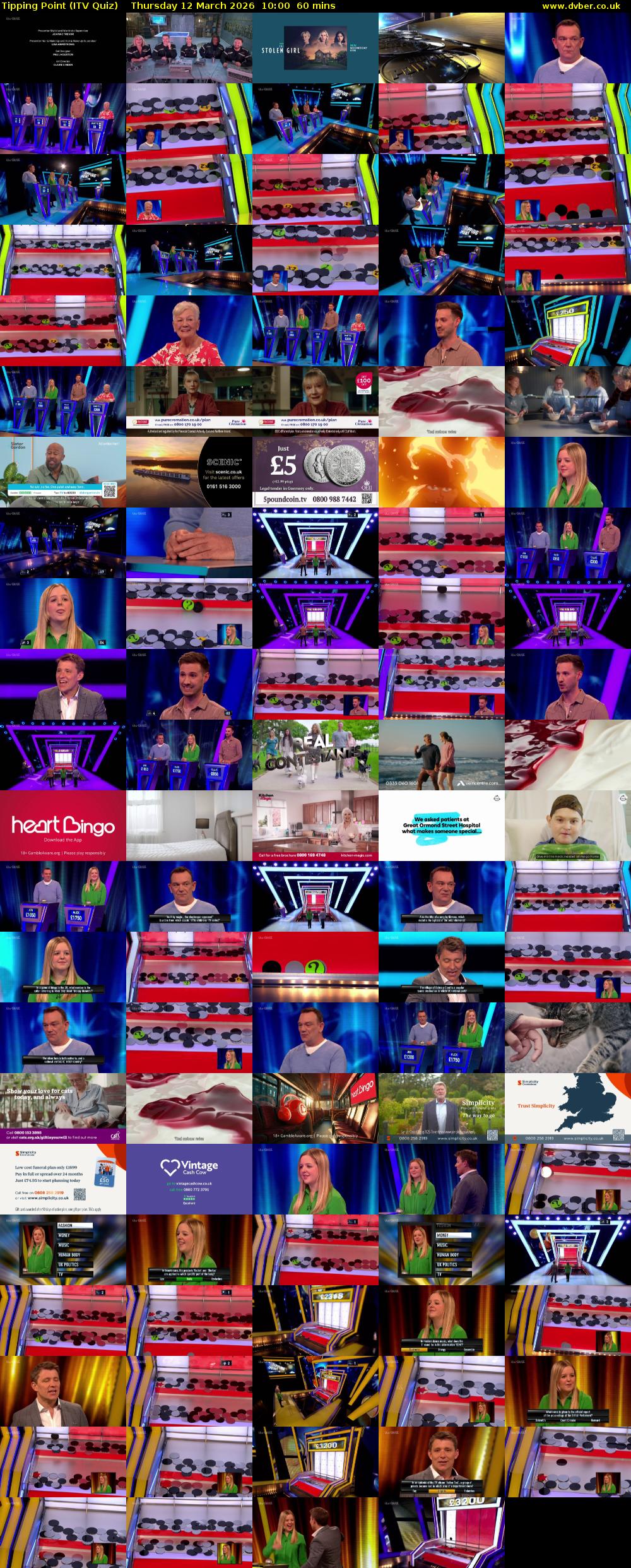 Tipping Point (ITV Quiz) Thursday 12 March 2026 10:00 - 11:00