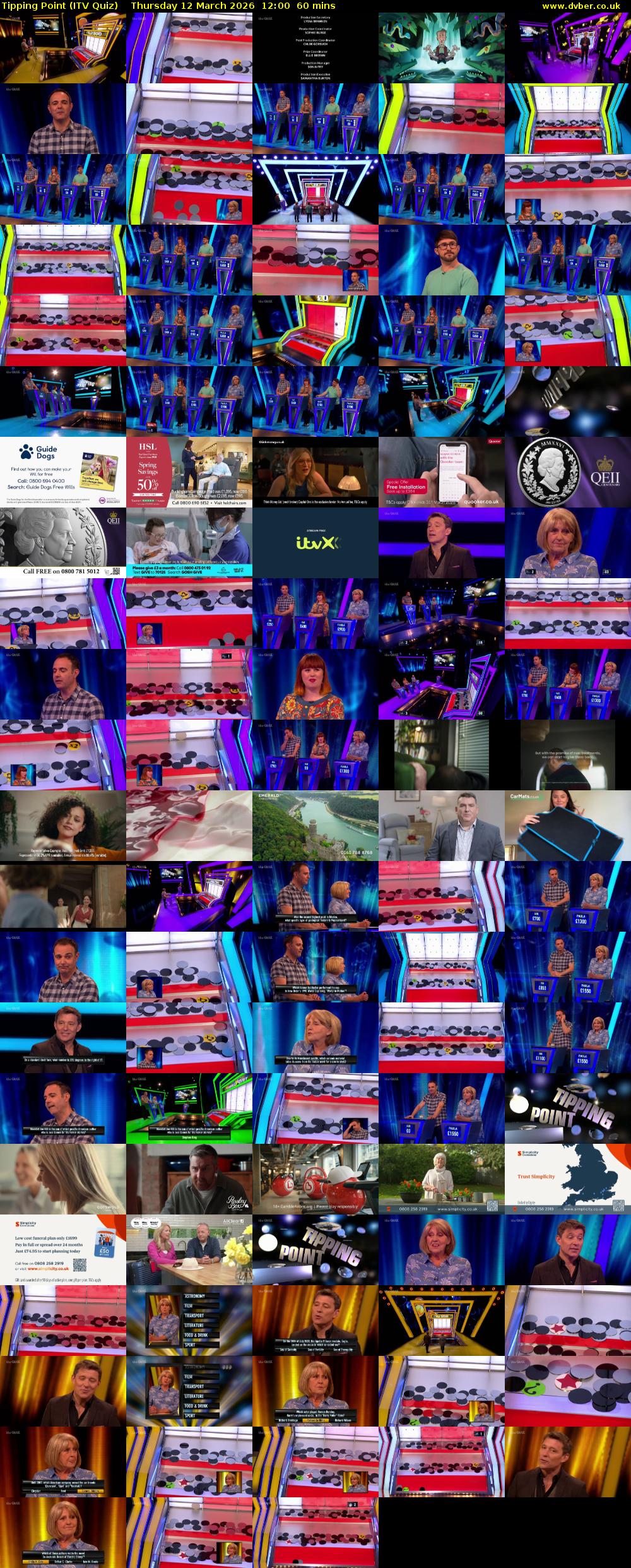 Tipping Point (ITV Quiz) Thursday 12 March 2026 12:00 - 13:00