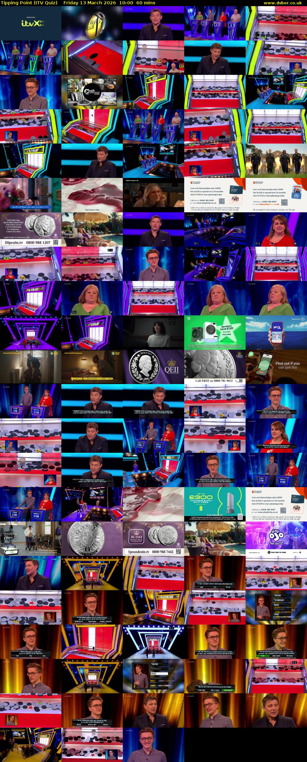 Tipping Point (ITV Quiz) Friday 13 March 2026 10:00 - 11:00