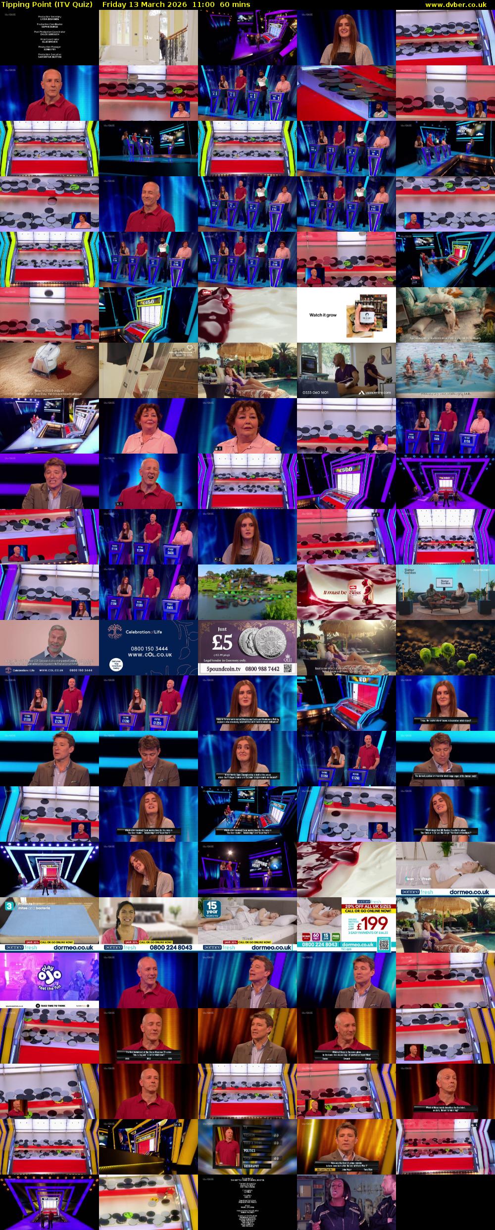 Tipping Point (ITV Quiz) Friday 13 March 2026 11:00 - 12:00