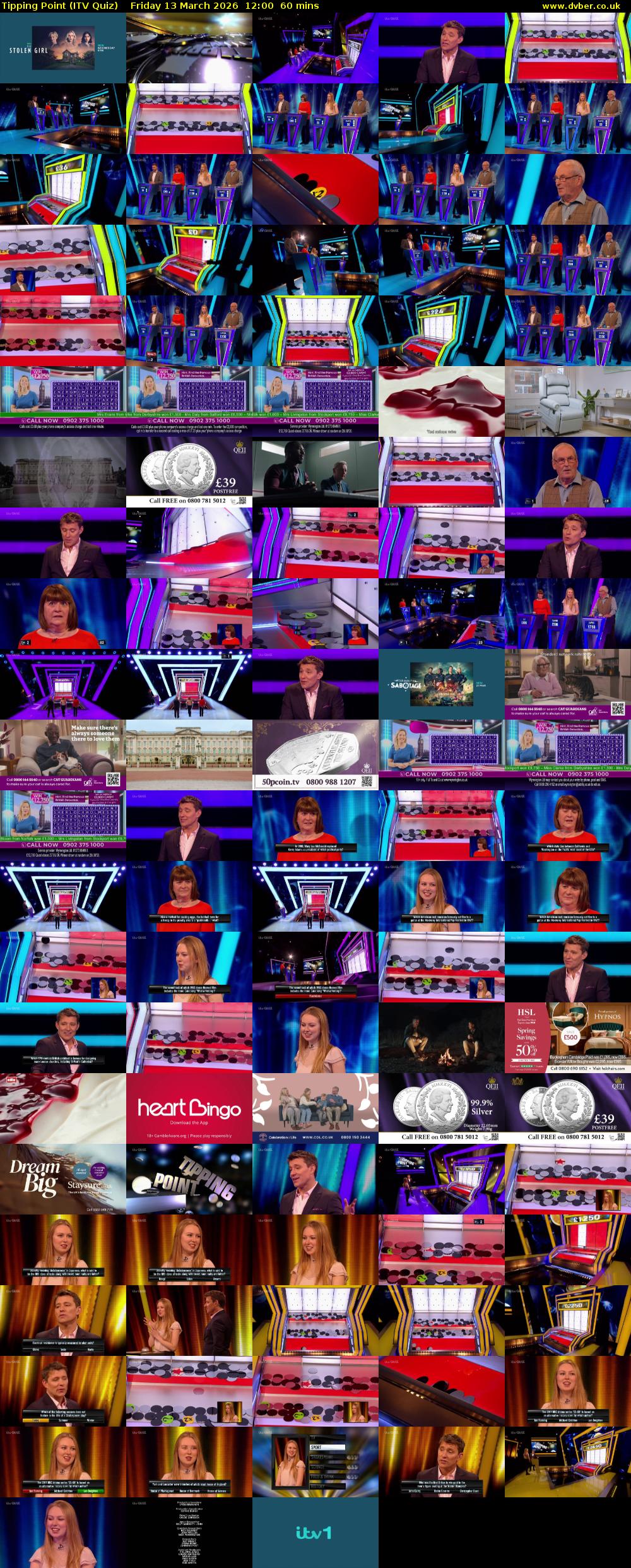 Tipping Point (ITV Quiz) Friday 13 March 2026 12:00 - 13:00