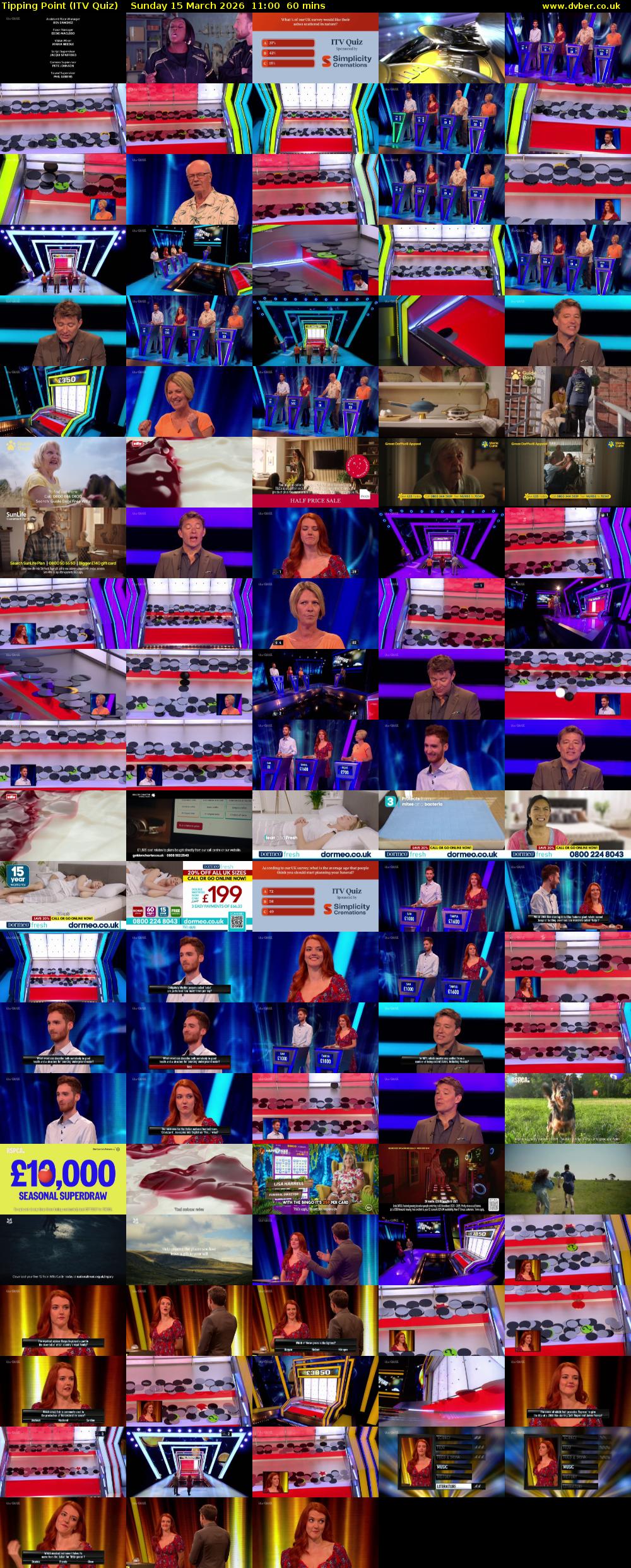 Tipping Point (ITV Quiz) Sunday 15 March 2026 11:00 - 12:00