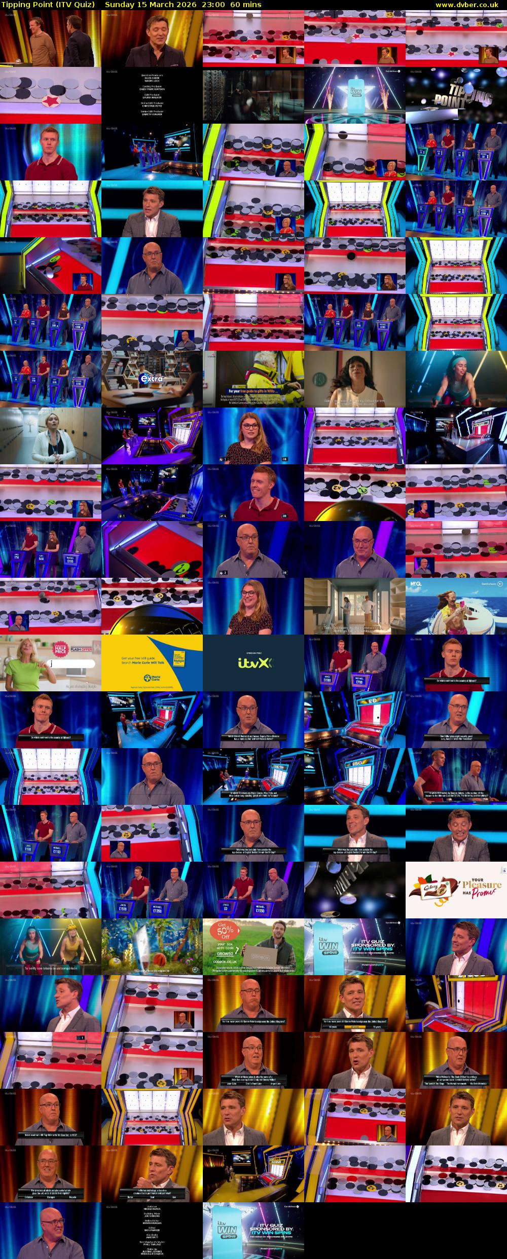 Tipping Point (ITV Quiz) Sunday 15 March 2026 23:00 - 00:00