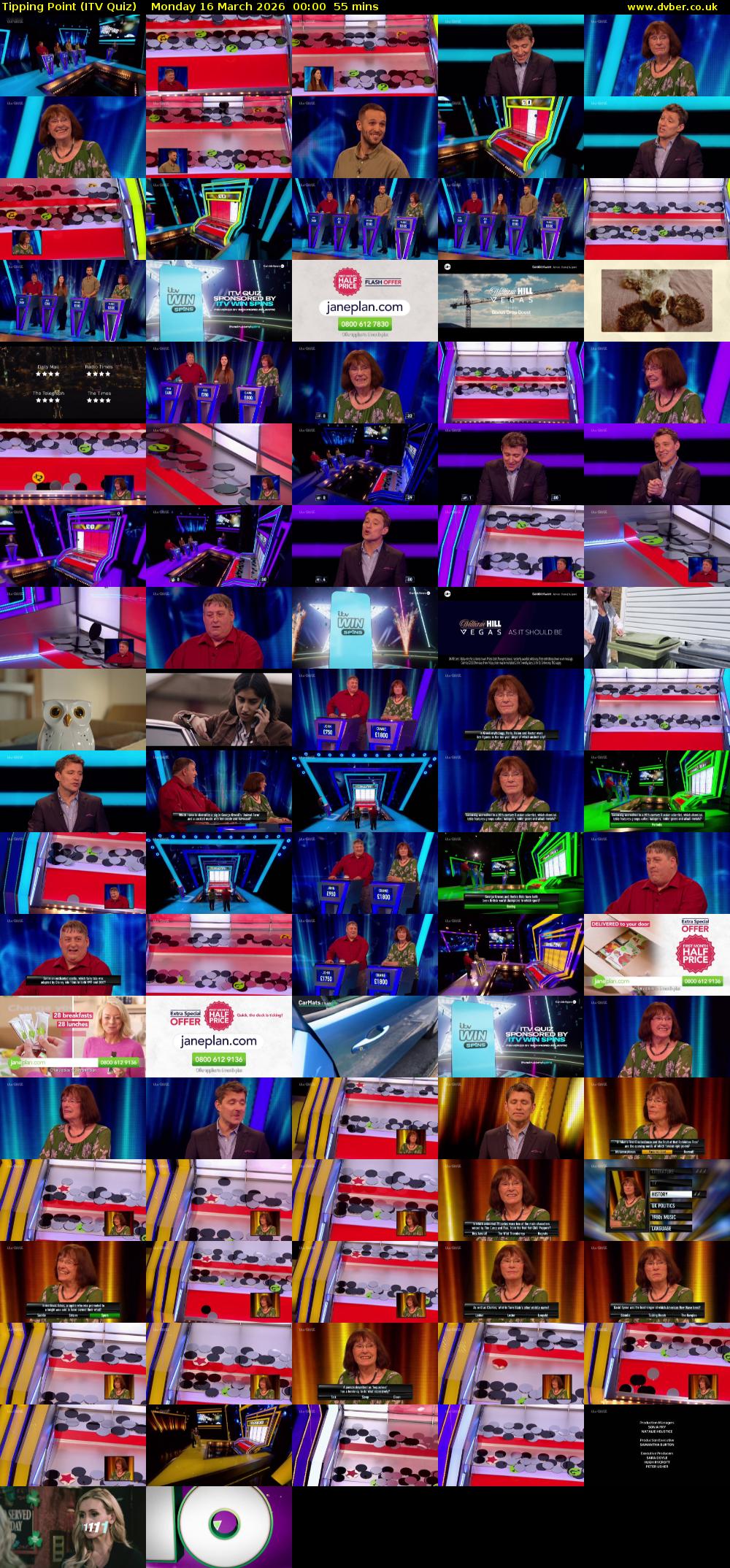 Tipping Point (ITV Quiz) Monday 16 March 2026 00:00 - 00:55