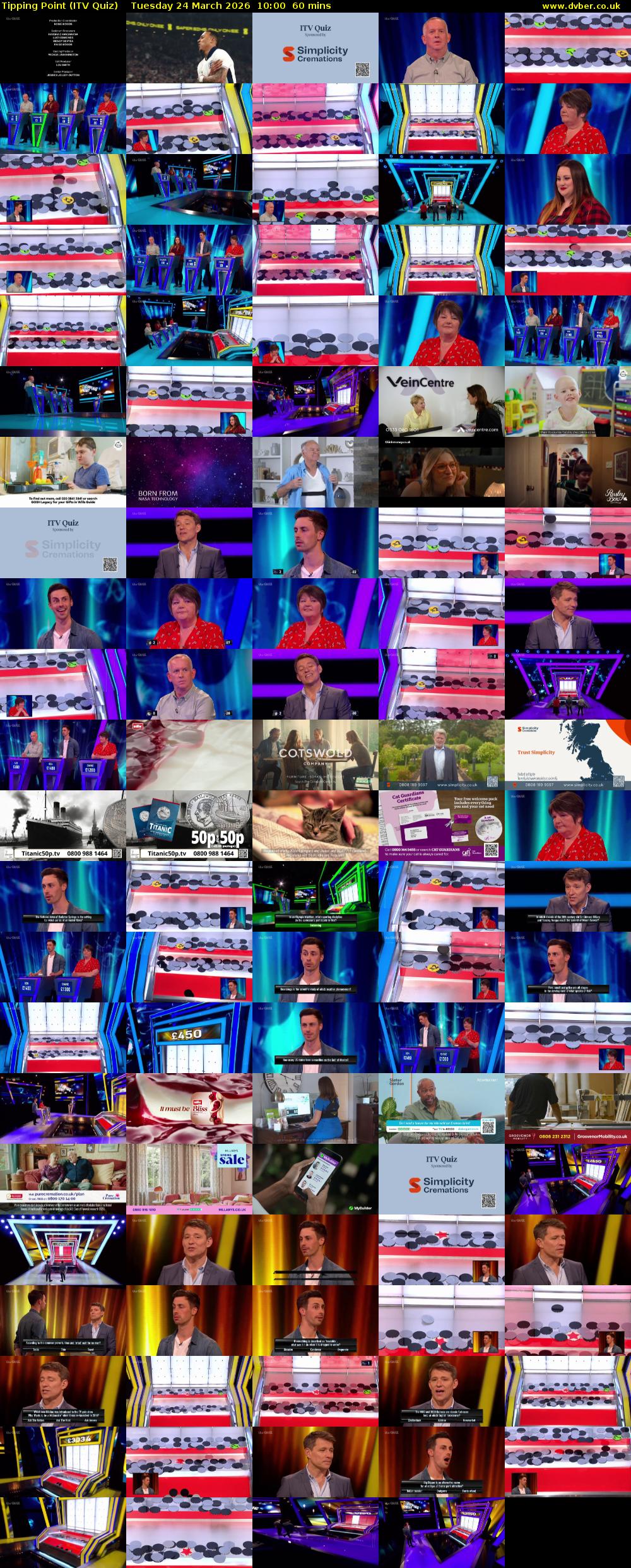 Tipping Point (ITV Quiz) Tuesday 24 March 2026 10:00 - 11:00