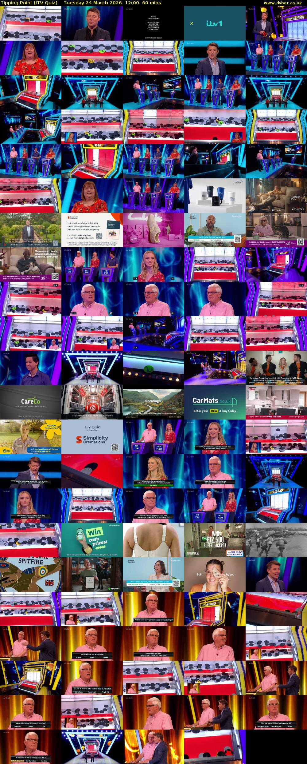 Tipping Point (ITV Quiz) Tuesday 24 March 2026 12:00 - 13:00