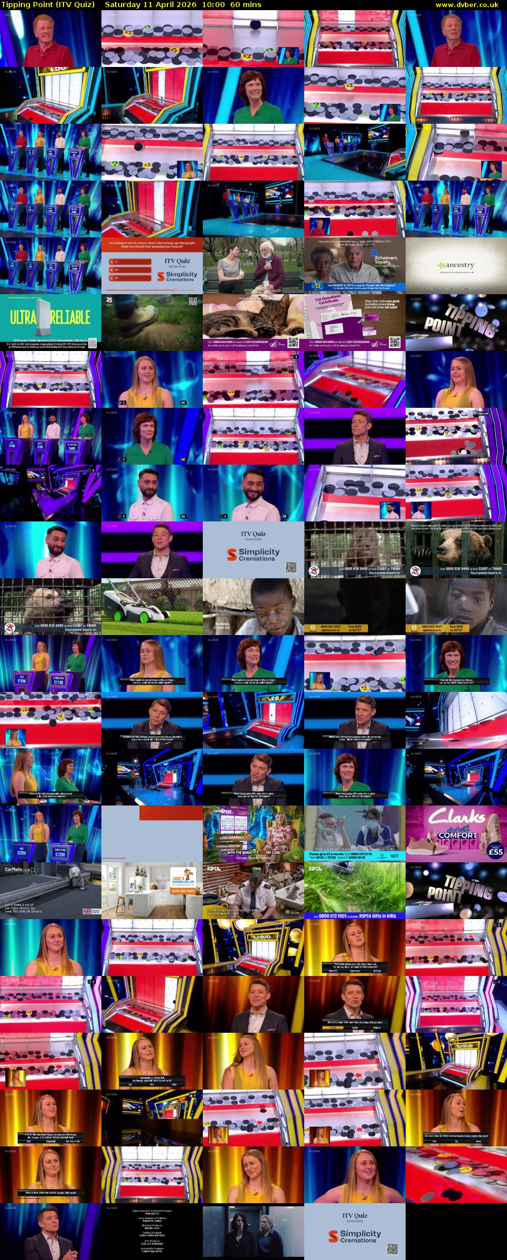 Tipping Point (ITV Quiz) Saturday 11 April 2026 10:00 - 11:00