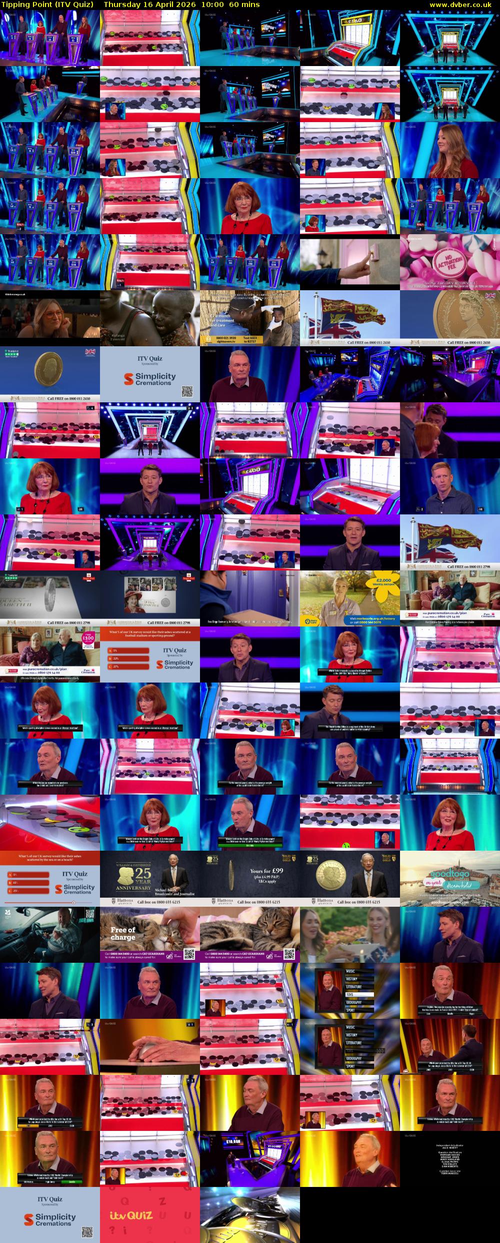 Tipping Point (ITV Quiz) Thursday 16 April 2026 10:00 - 11:00