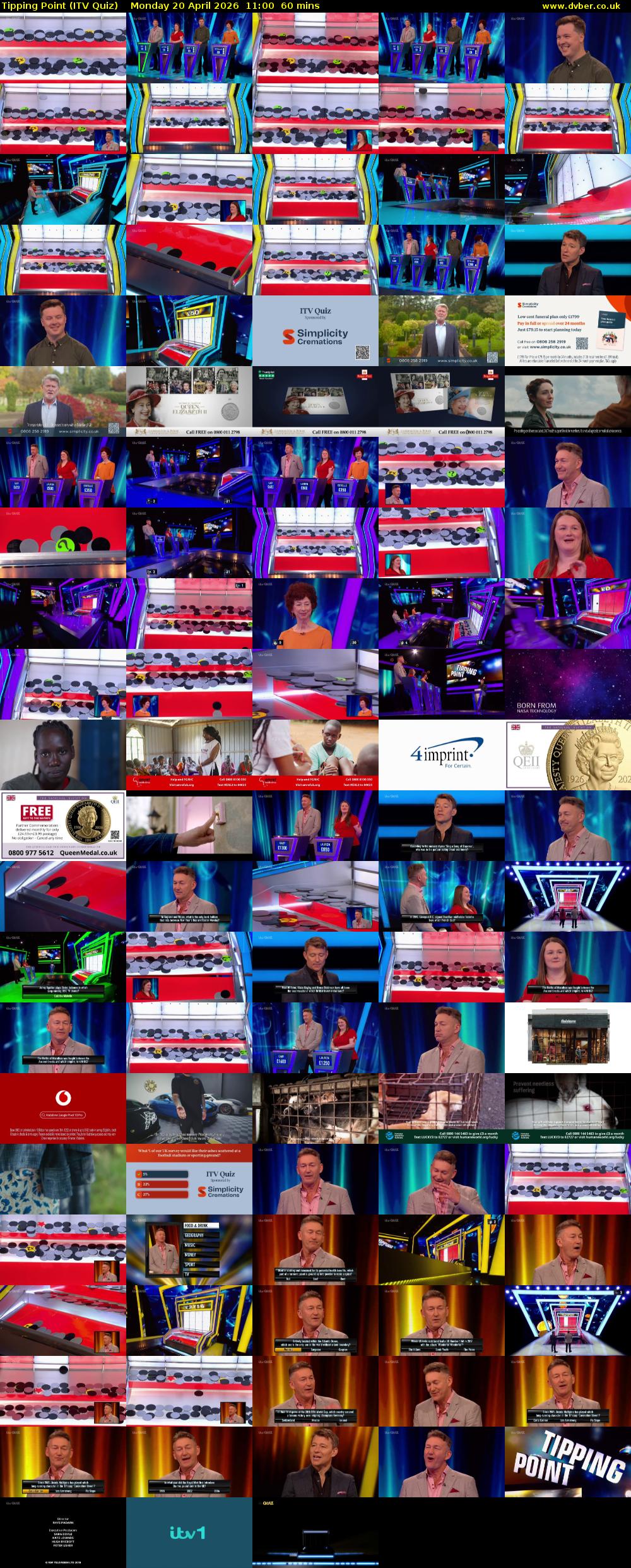 Tipping Point (ITV Quiz) Monday 20 April 2026 11:00 - 12:00