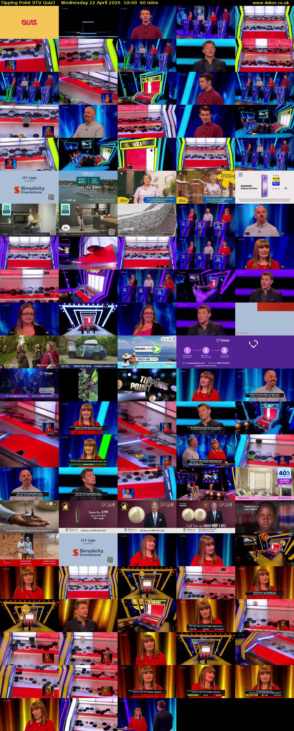Tipping Point (ITV Quiz) Wednesday 22 April 2026 10:00 - 11:00