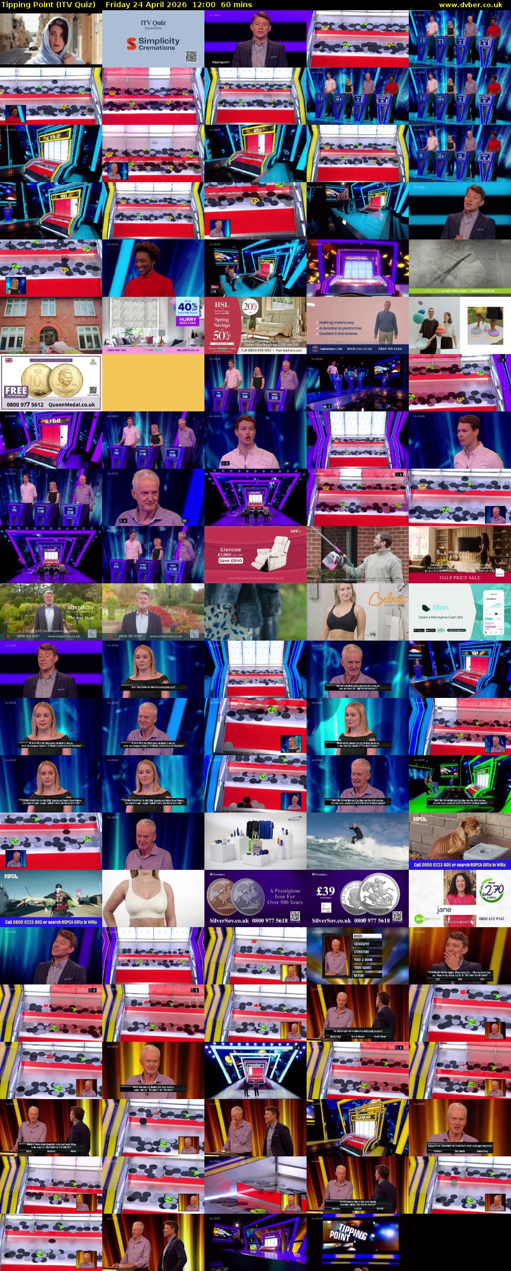 Tipping Point (ITV Quiz) Friday 24 April 2026 12:00 - 13:00