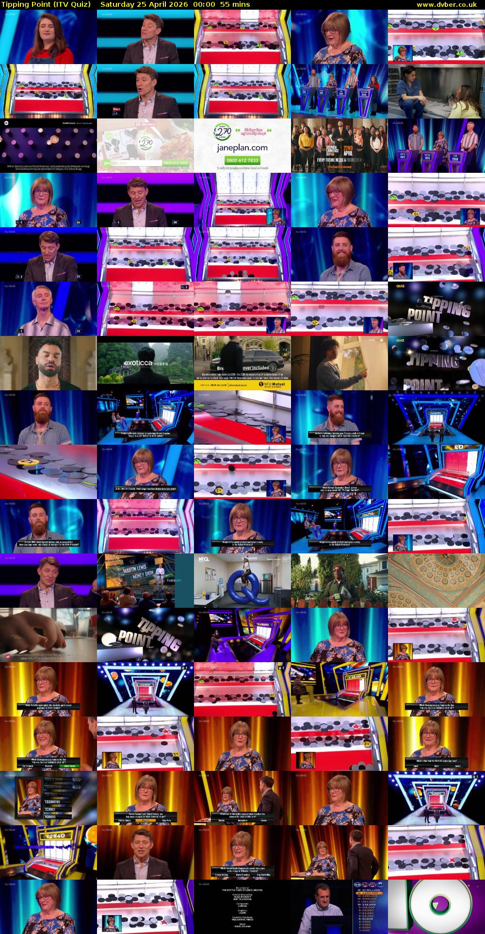 Tipping Point (ITV Quiz) Saturday 25 April 2026 00:00 - 00:55