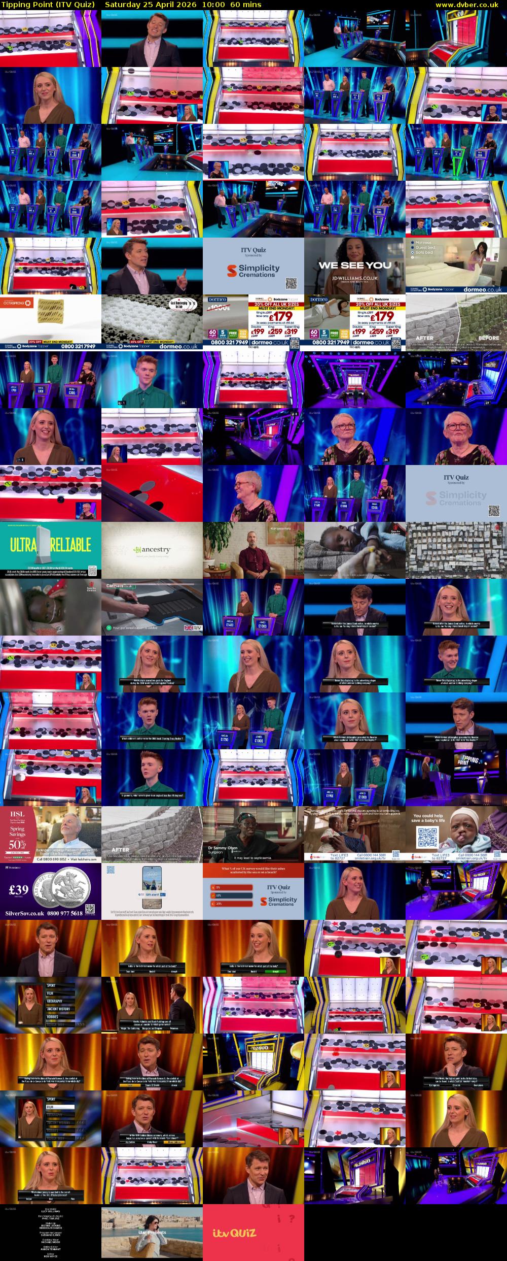 Tipping Point (ITV Quiz) Saturday 25 April 2026 10:00 - 11:00