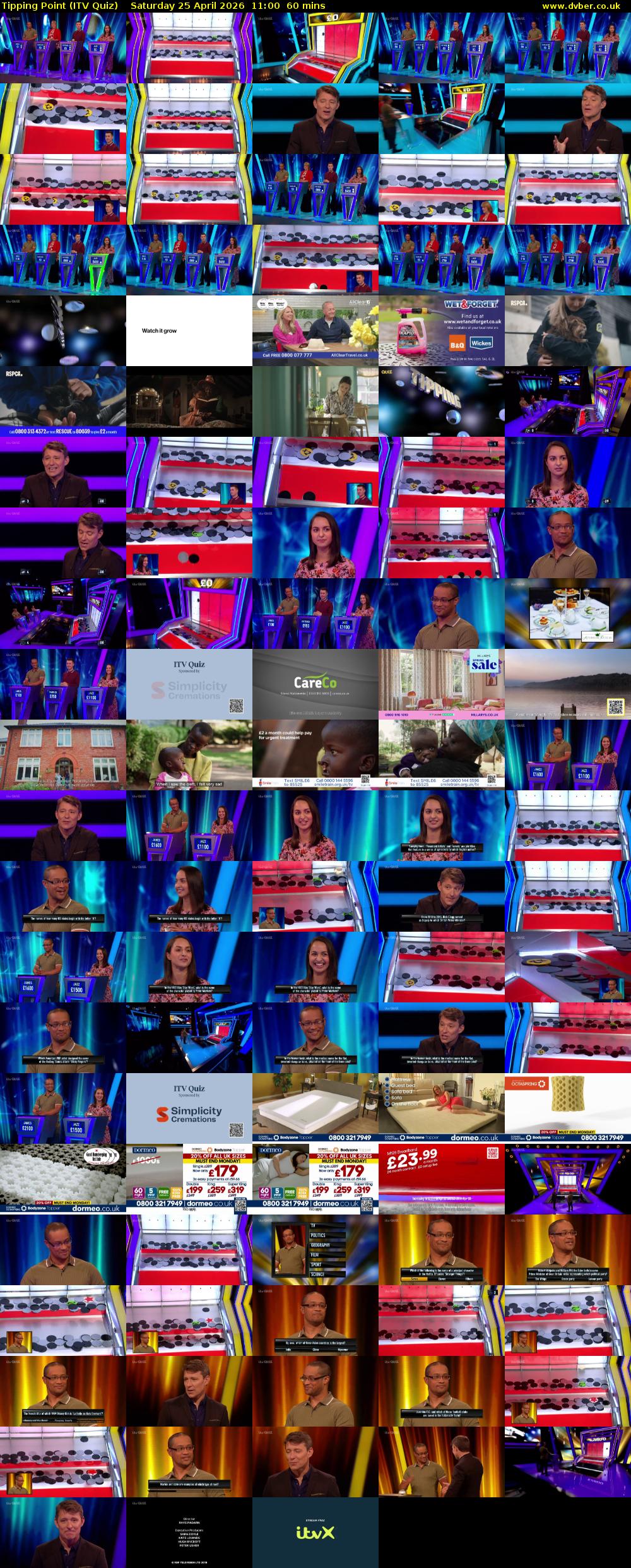 Tipping Point (ITV Quiz) Saturday 25 April 2026 11:00 - 12:00
