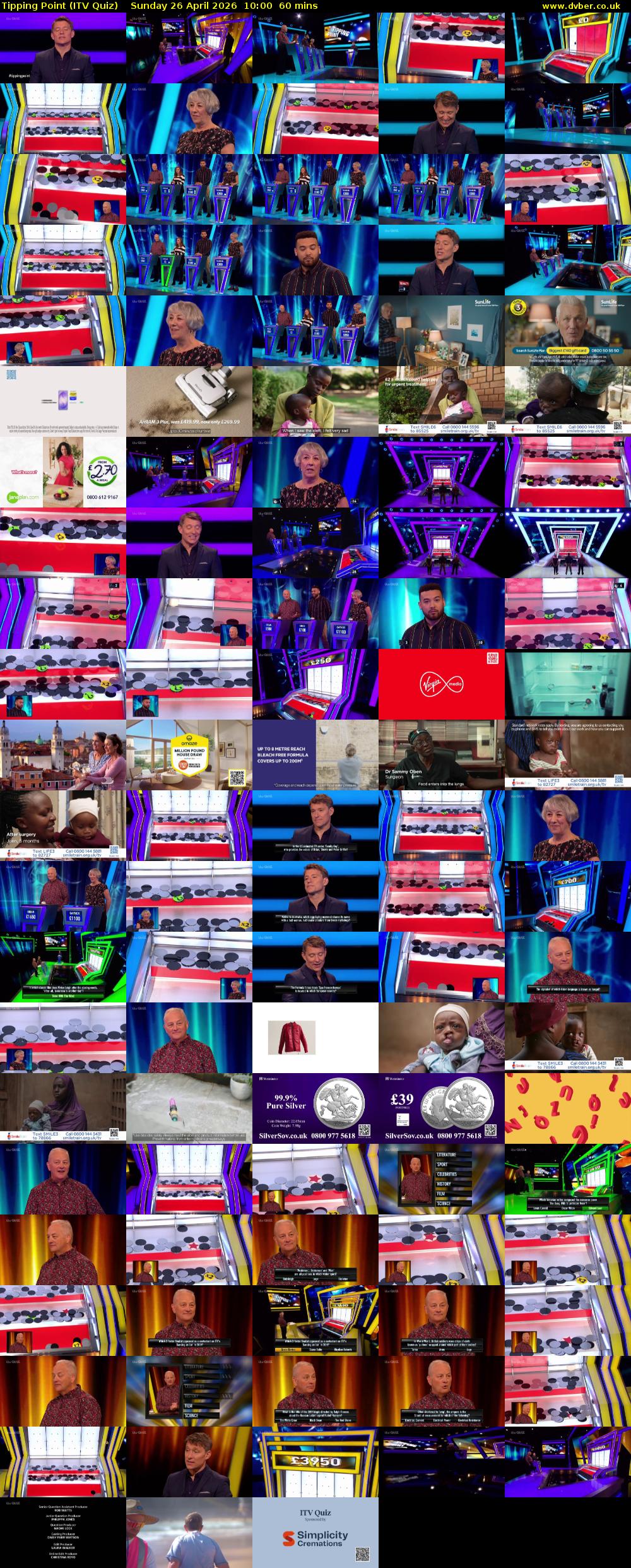 Tipping Point (ITV Quiz) Sunday 26 April 2026 10:00 - 11:00