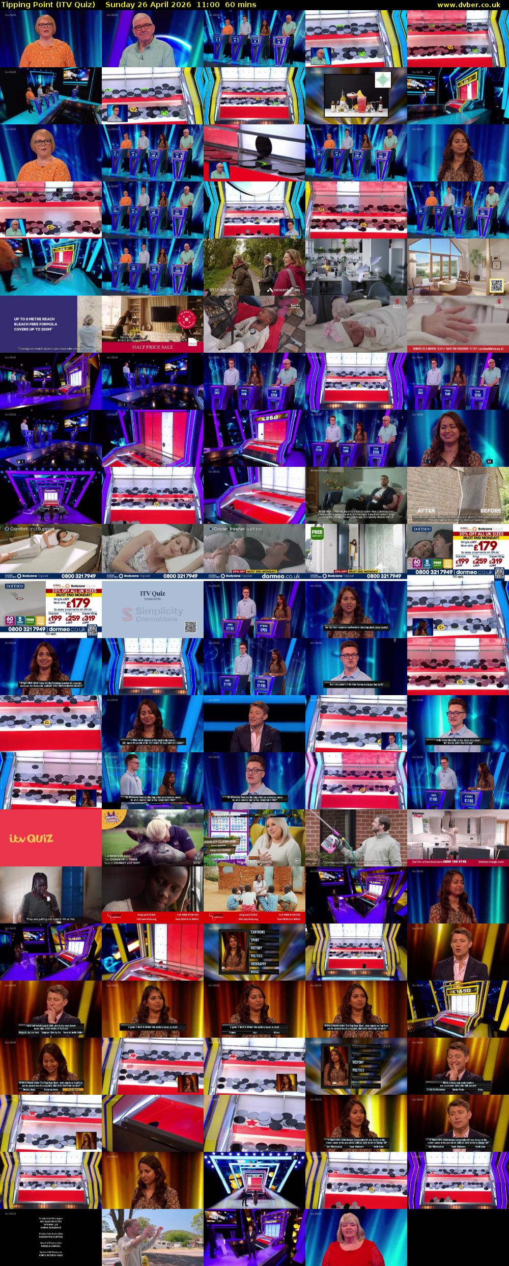Tipping Point (ITV Quiz) Sunday 26 April 2026 11:00 - 12:00