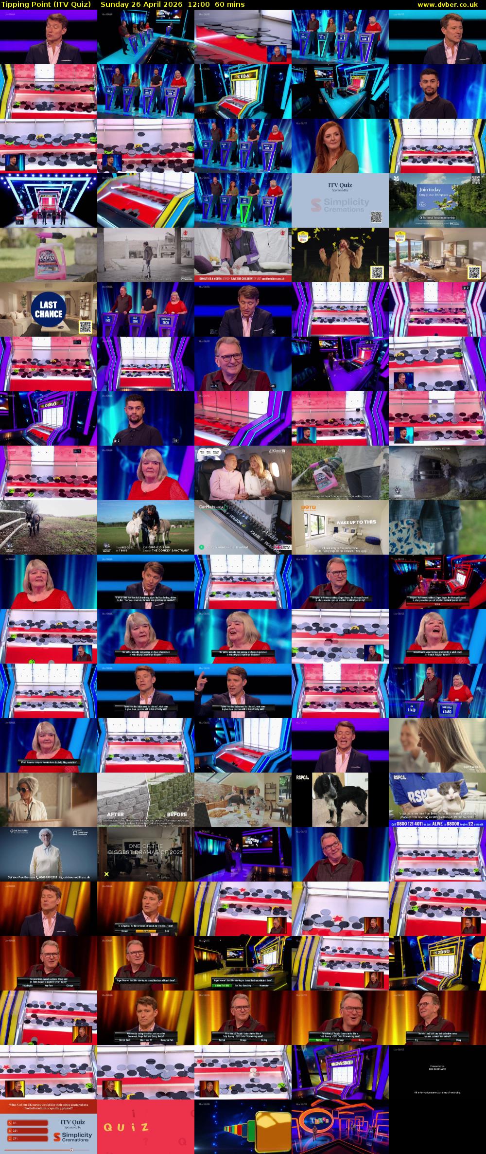 Tipping Point (ITV Quiz) Sunday 26 April 2026 12:00 - 13:00