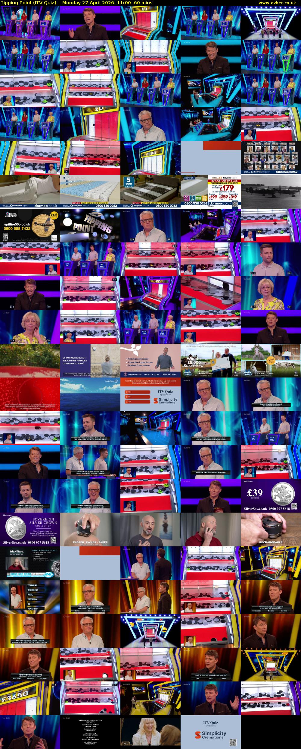 Tipping Point (ITV Quiz) Monday 27 April 2026 11:00 - 12:00
