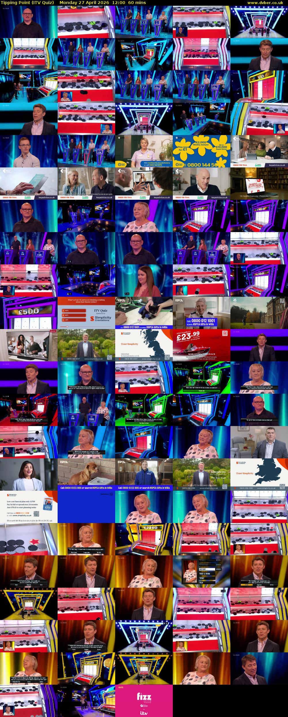 Tipping Point (ITV Quiz) Monday 27 April 2026 12:00 - 13:00