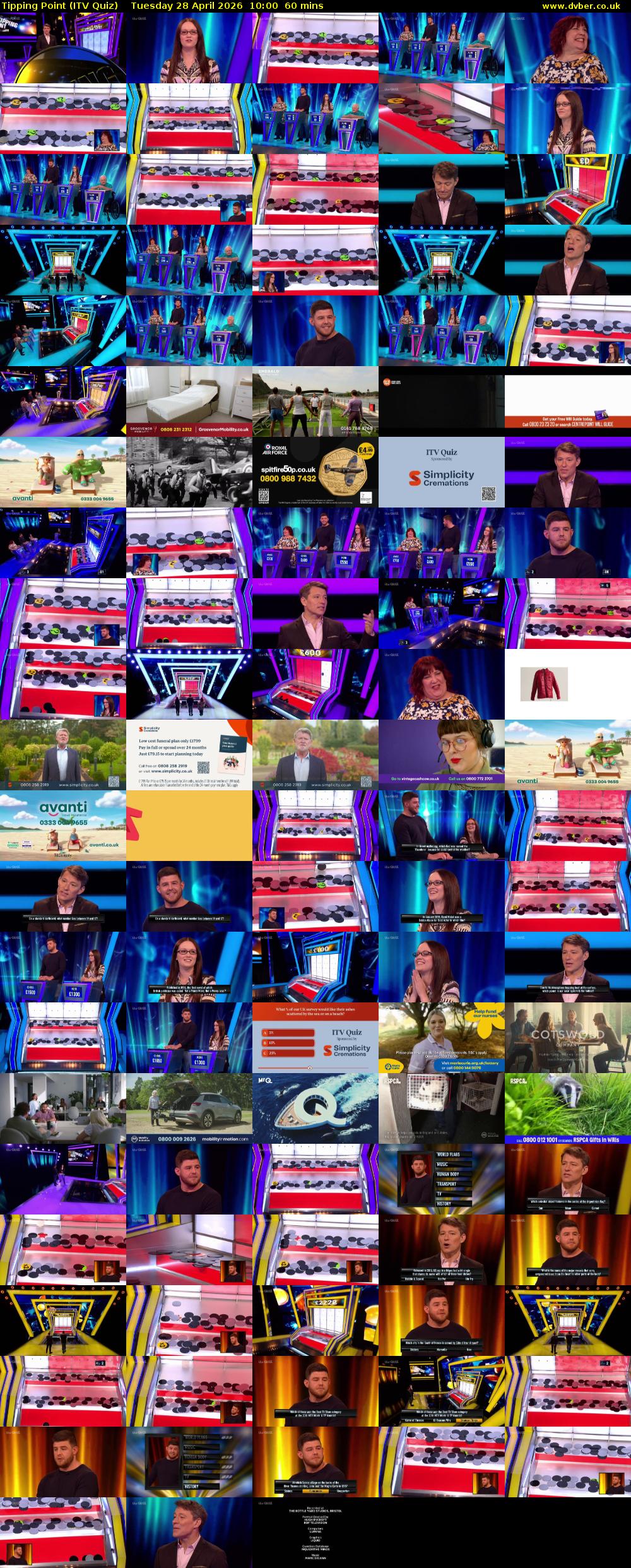Tipping Point (ITV Quiz) Tuesday 28 April 2026 10:00 - 11:00
