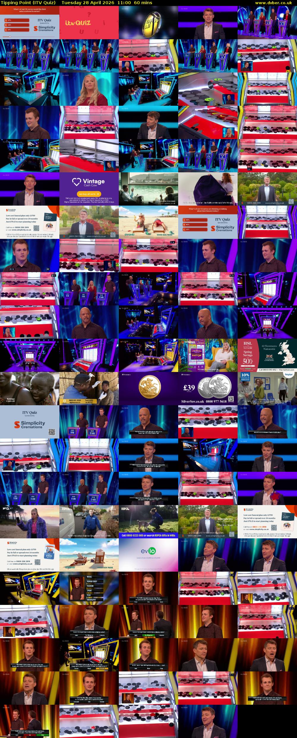 Tipping Point (ITV Quiz) Tuesday 28 April 2026 11:00 - 12:00