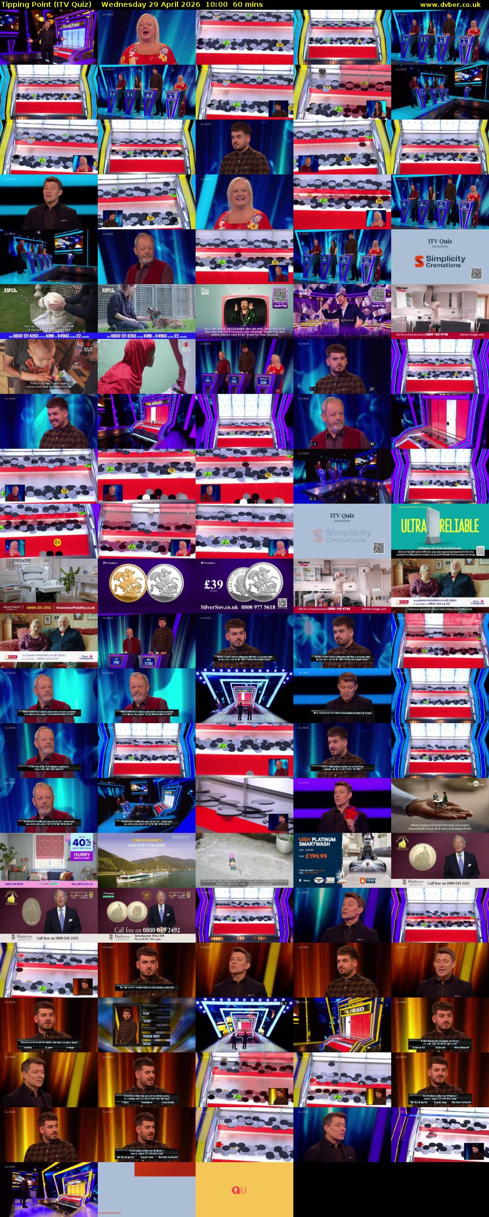 Tipping Point (ITV Quiz) Wednesday 29 April 2026 10:00 - 11:00