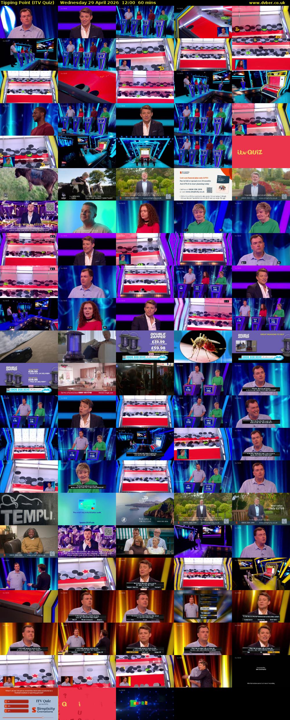 Tipping Point (ITV Quiz) Wednesday 29 April 2026 12:00 - 13:00