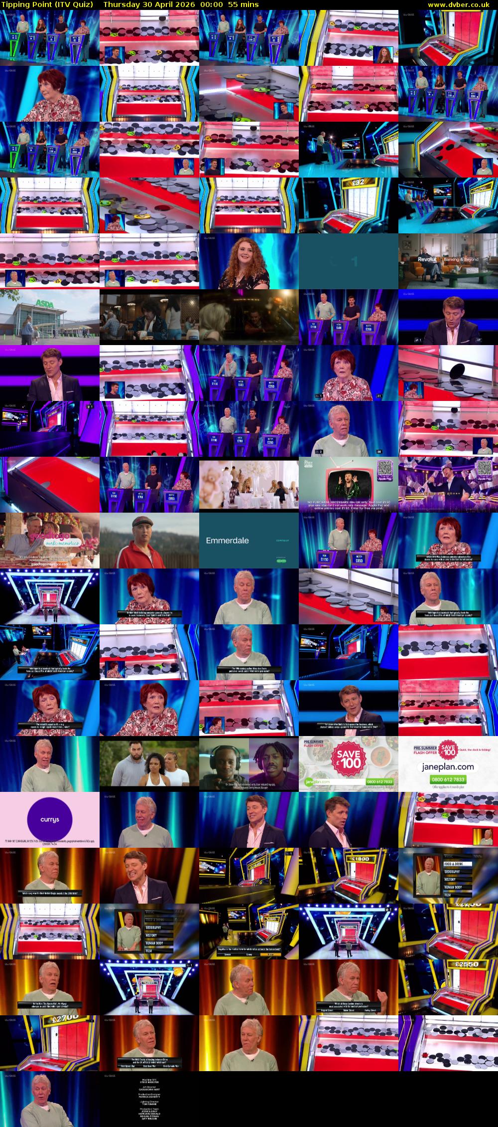 Tipping Point (ITV Quiz) Thursday 30 April 2026 00:00 - 00:55