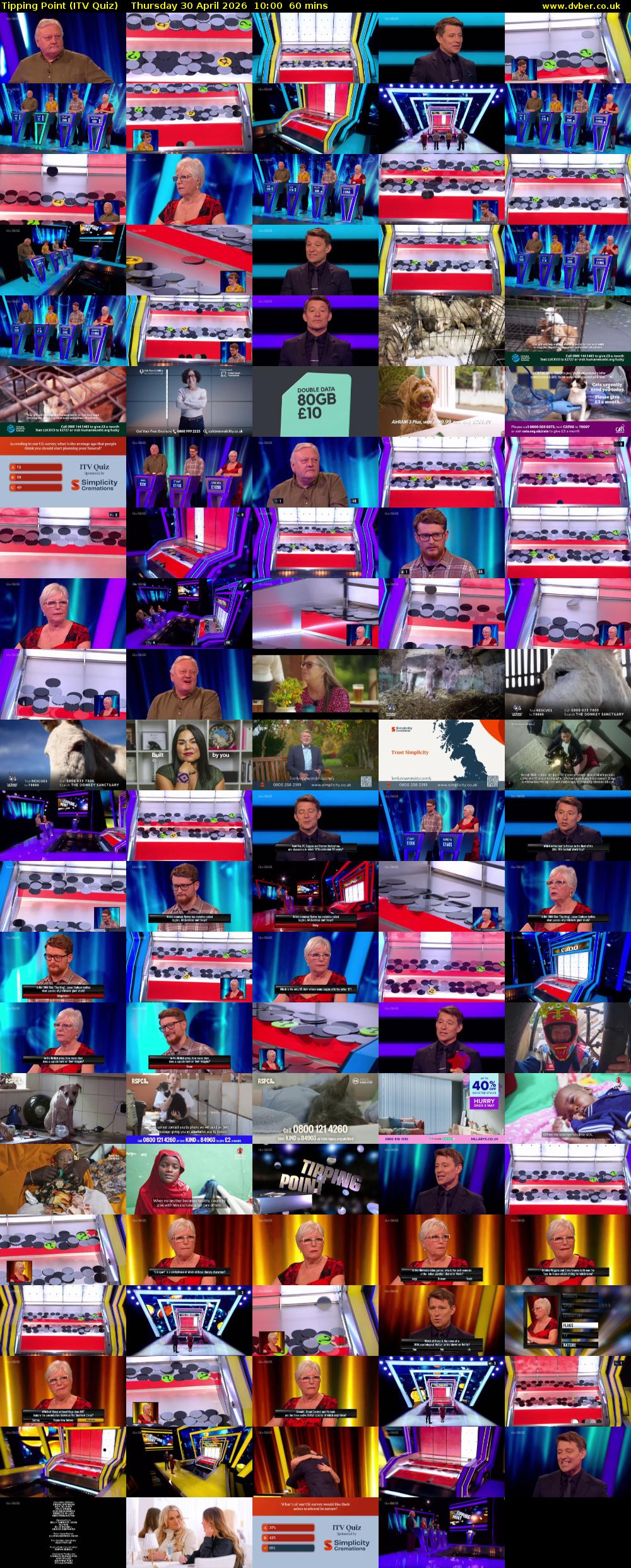 Tipping Point (ITV Quiz) Thursday 30 April 2026 10:00 - 11:00