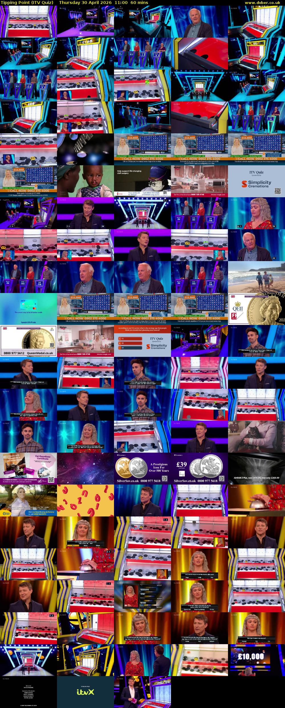 Tipping Point (ITV Quiz) Thursday 30 April 2026 11:00 - 12:00