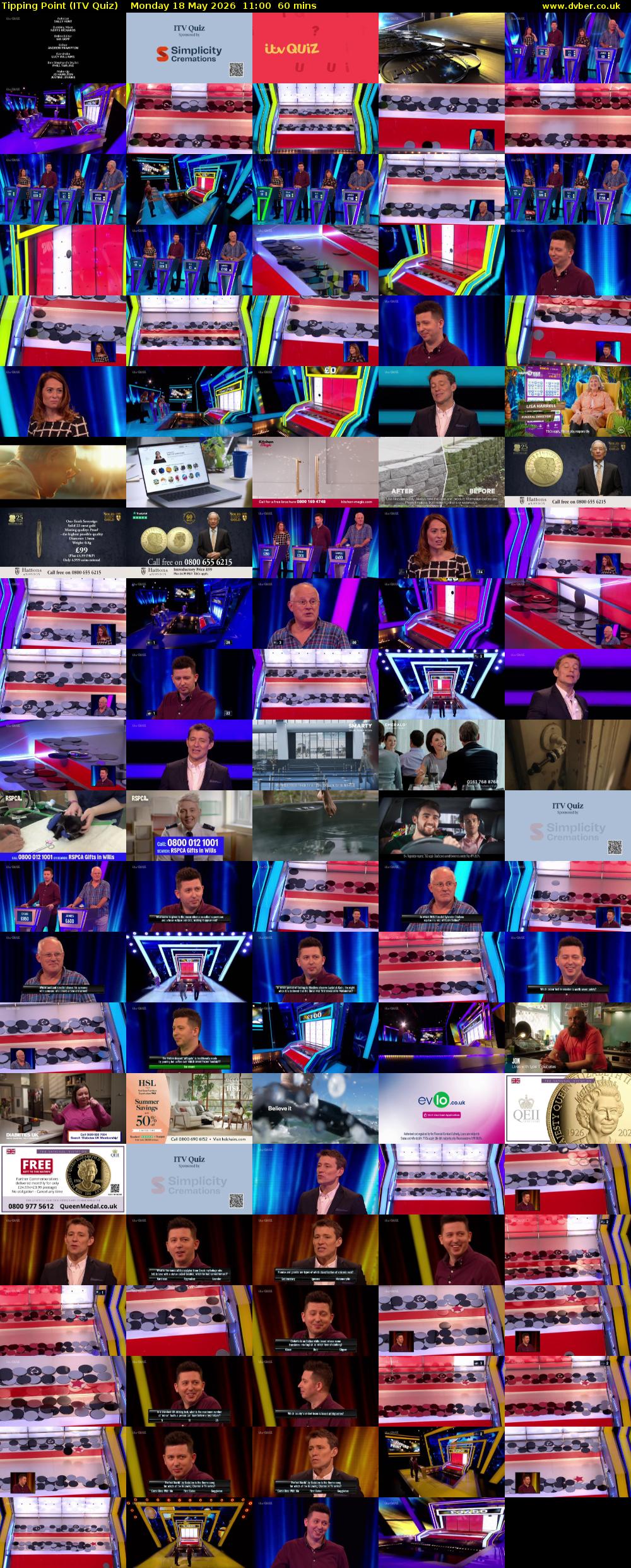 Tipping Point (ITV Quiz) Monday 18 May 2026 11:00 - 12:00