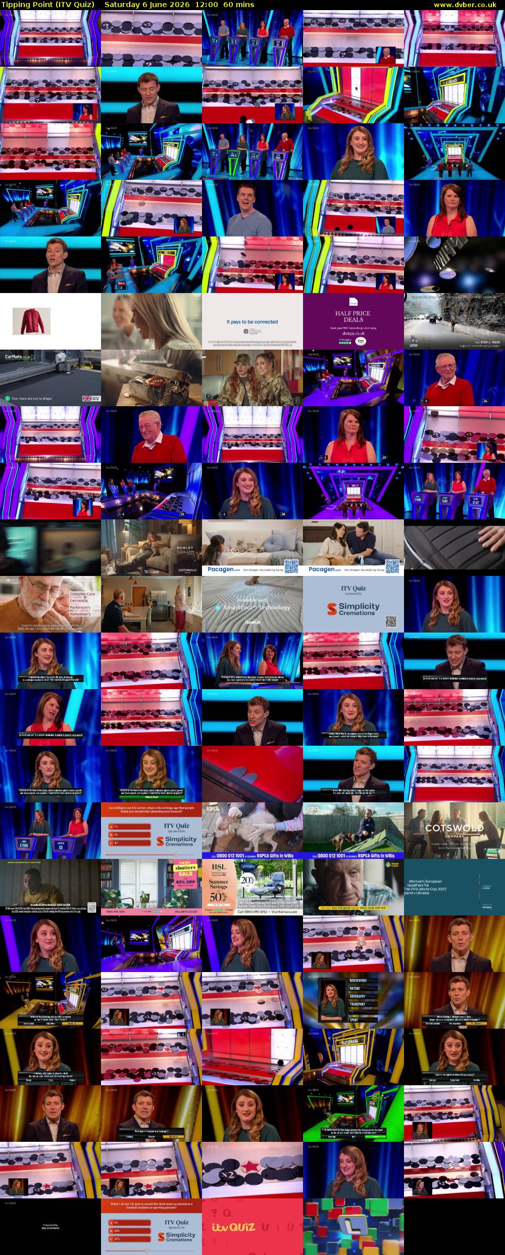 Tipping Point (ITV Quiz) Saturday 6 June 2026 12:00 - 13:00