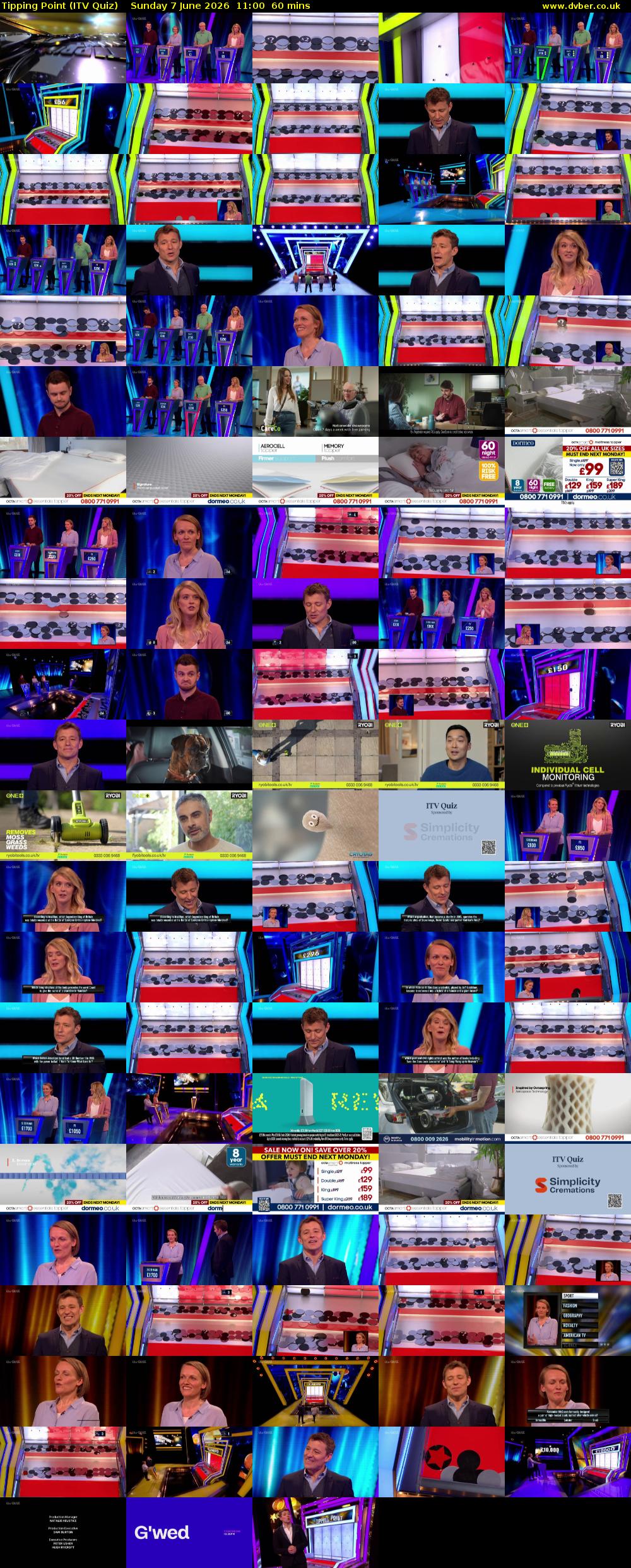 Tipping Point (ITV Quiz) Sunday 7 June 2026 11:00 - 12:00