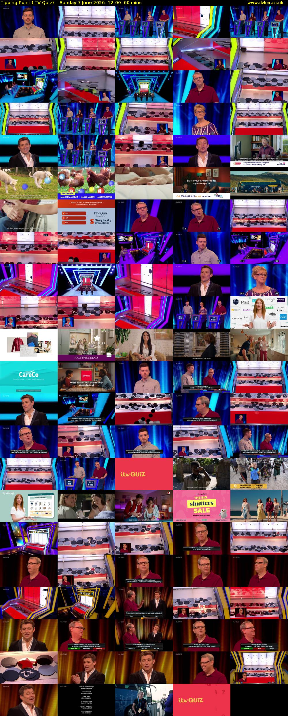 Tipping Point (ITV Quiz) Sunday 7 June 2026 12:00 - 13:00