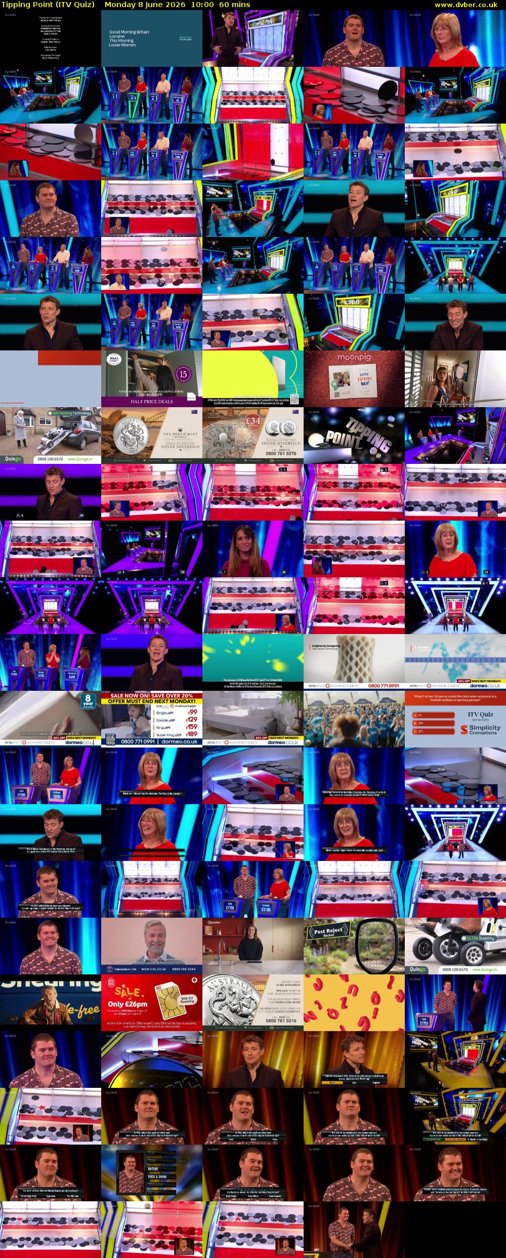 Tipping Point (ITV Quiz) Monday 8 June 2026 10:00 - 11:00