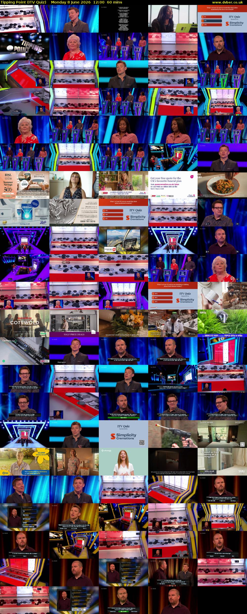 Tipping Point (ITV Quiz) Monday 8 June 2026 12:00 - 13:00