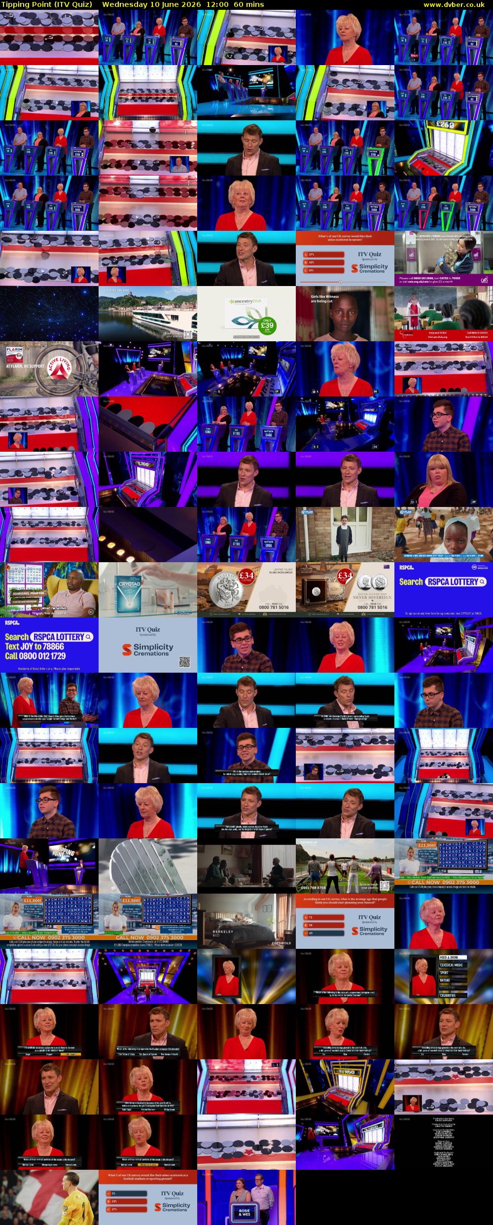 Tipping Point (ITV Quiz) Wednesday 10 June 2026 12:00 - 13:00