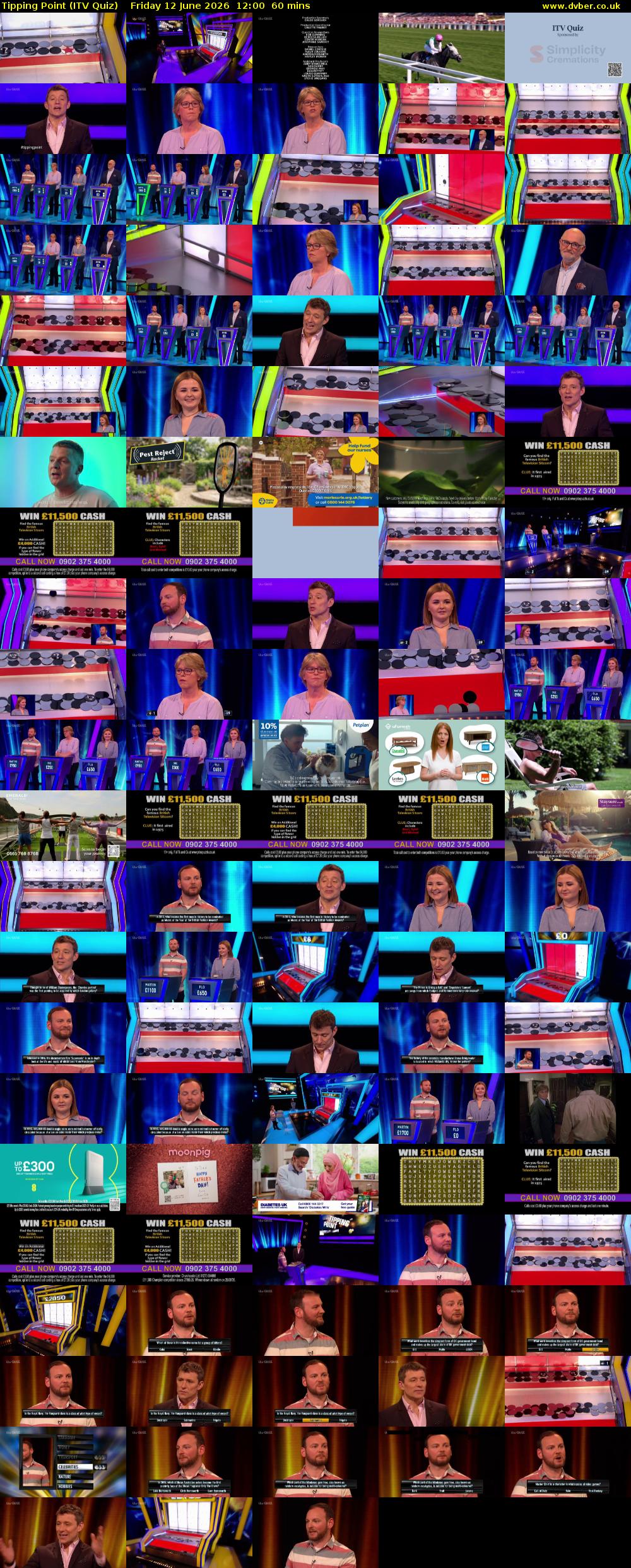 Tipping Point (ITV Quiz) Friday 12 June 2026 12:00 - 13:00
