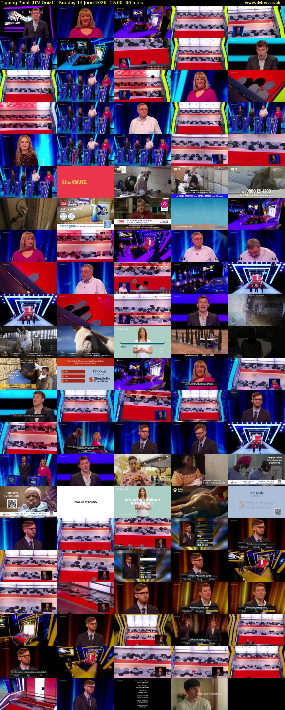 Tipping Point (ITV Quiz) Sunday 14 June 2026 12:00 - 13:00