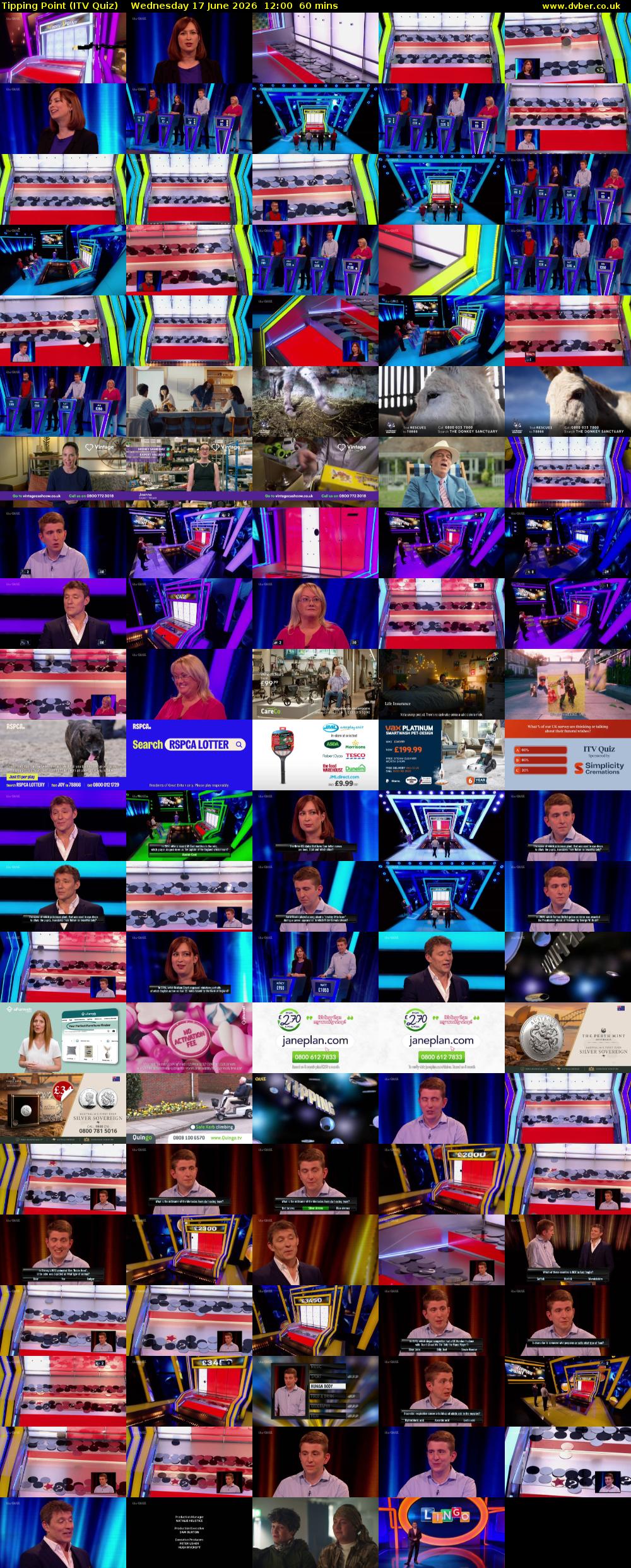 Tipping Point (ITV Quiz) Wednesday 17 June 2026 12:00 - 13:00