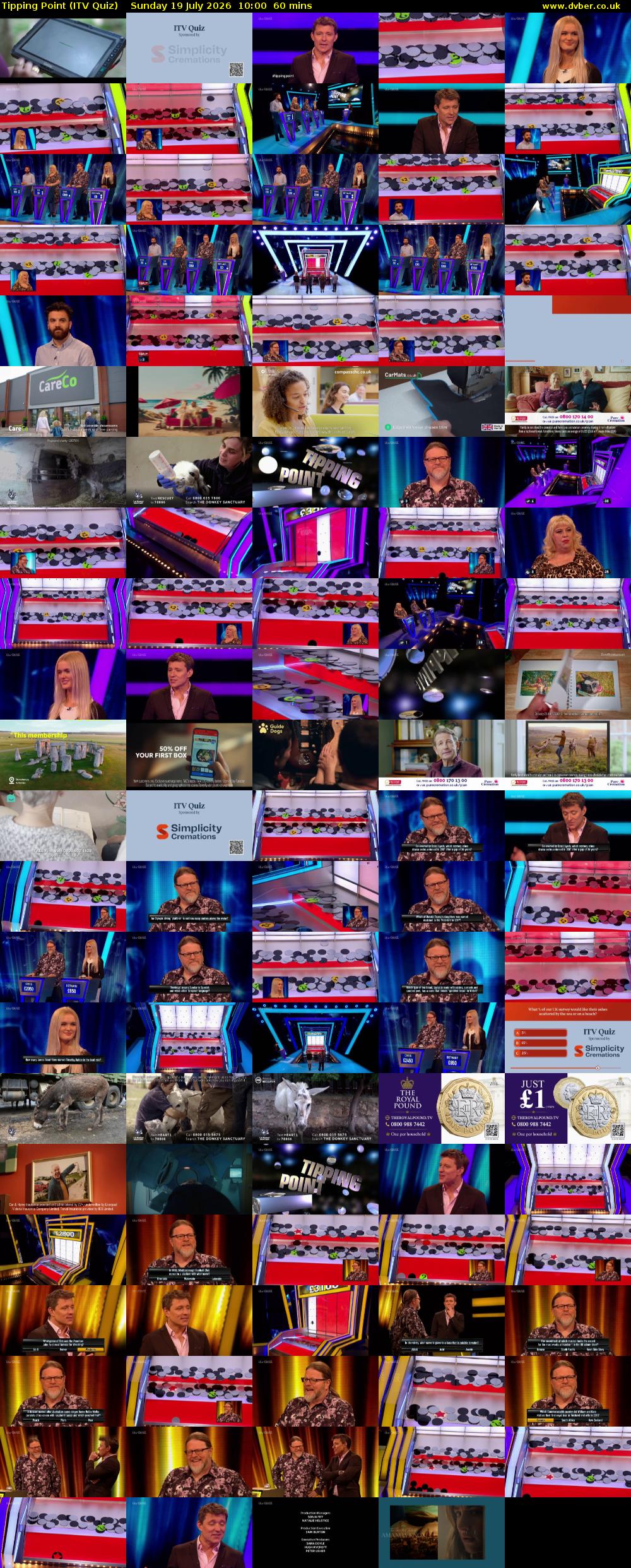 Tipping Point (ITV Quiz) Sunday 19 July 2026 10:00 - 11:00