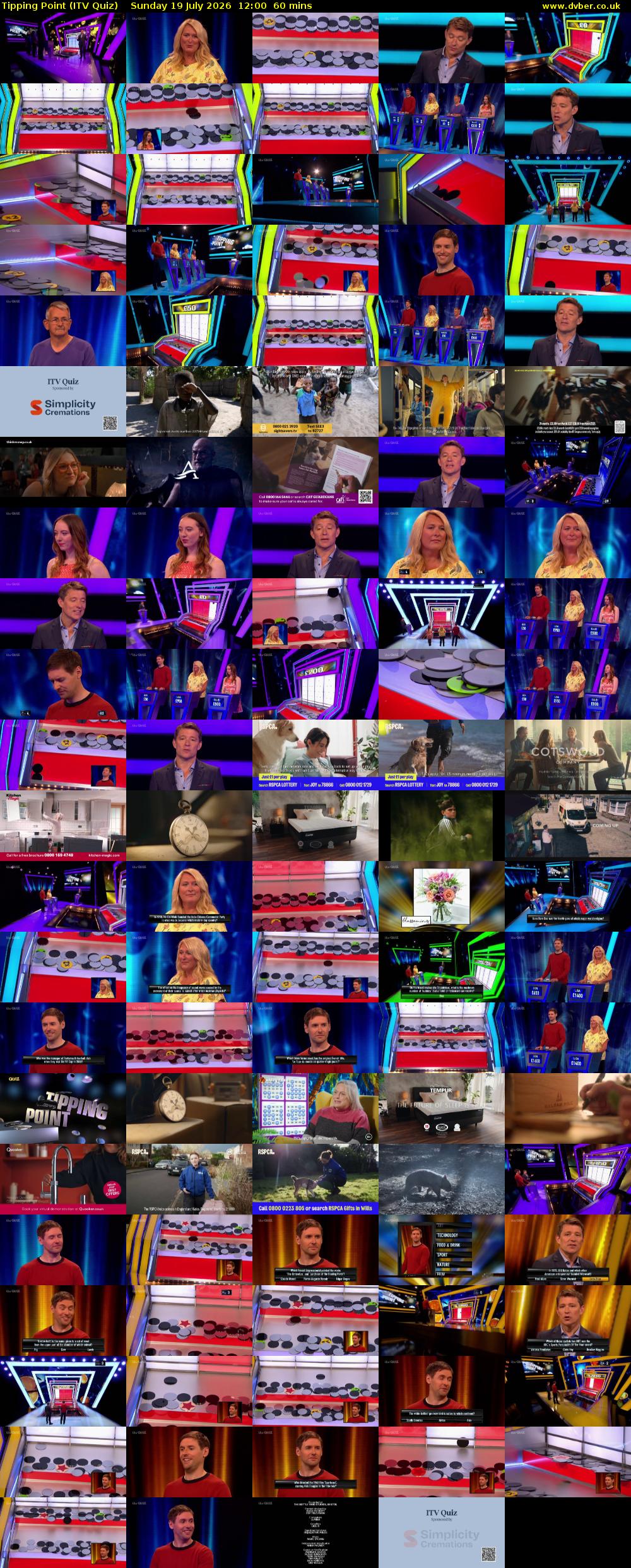Tipping Point (ITV Quiz) Sunday 19 July 2026 12:00 - 13:00
