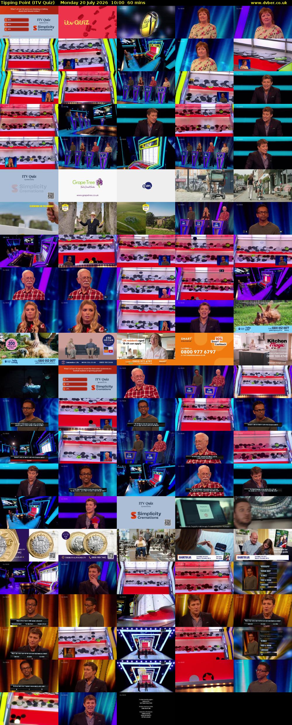Tipping Point (ITV Quiz) Monday 20 July 2026 10:00 - 11:00
