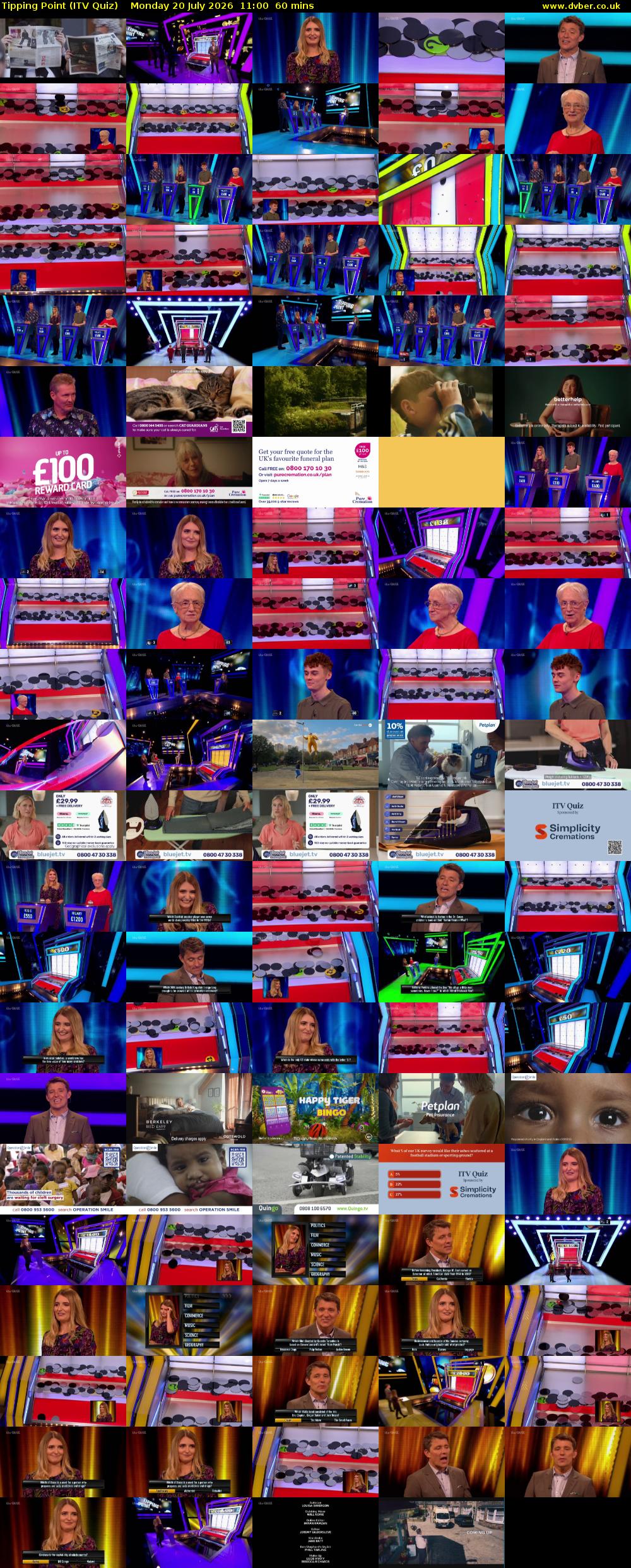 Tipping Point (ITV Quiz) Monday 20 July 2026 11:00 - 12:00