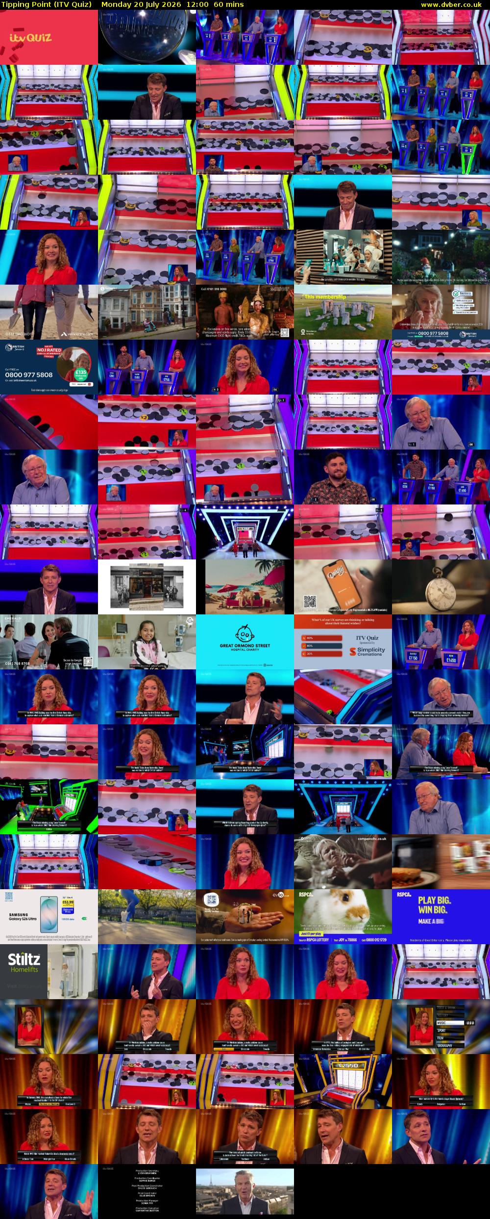 Tipping Point (ITV Quiz) Monday 20 July 2026 12:00 - 13:00
