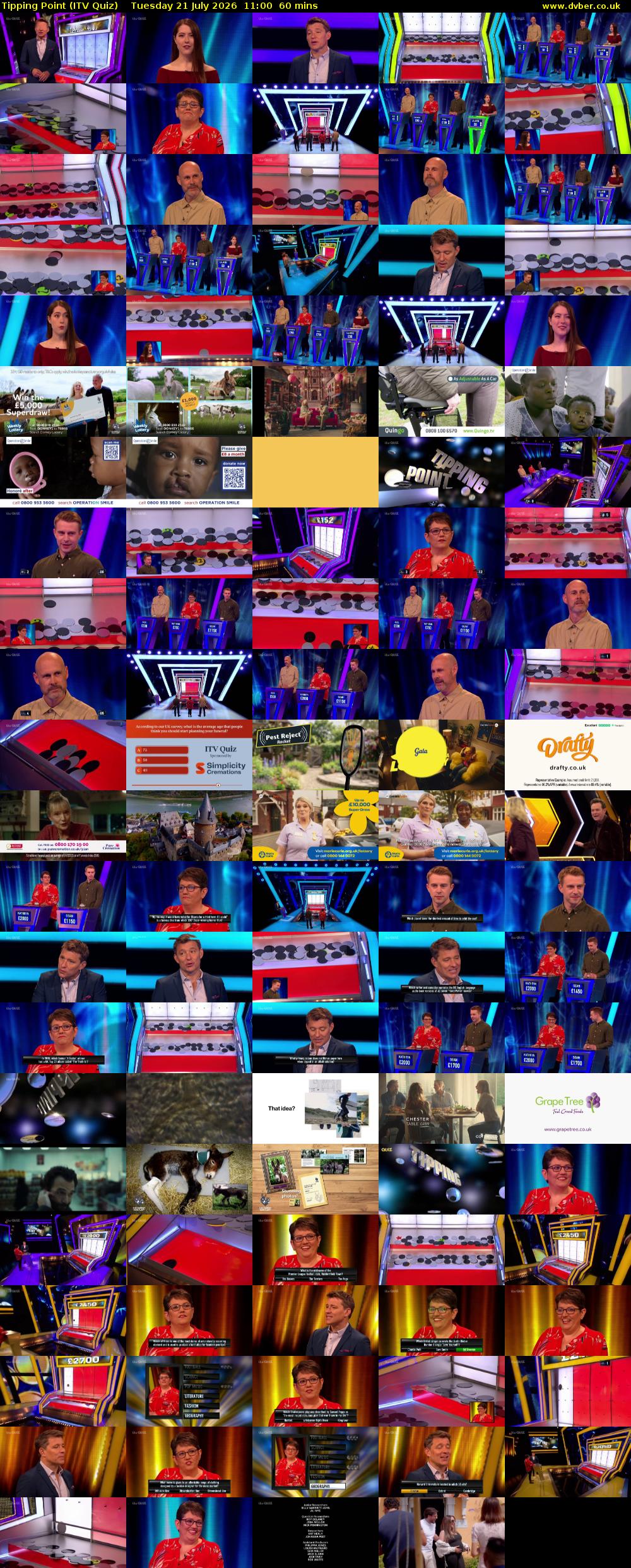 Tipping Point (ITV Quiz) Tuesday 21 July 2026 11:00 - 12:00