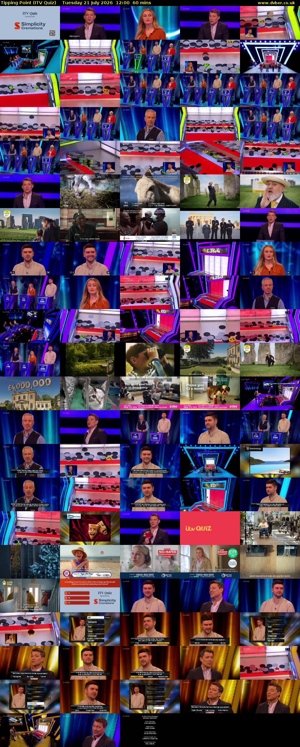 Tipping Point (ITV Quiz) Tuesday 21 July 2026 12:00 - 13:00