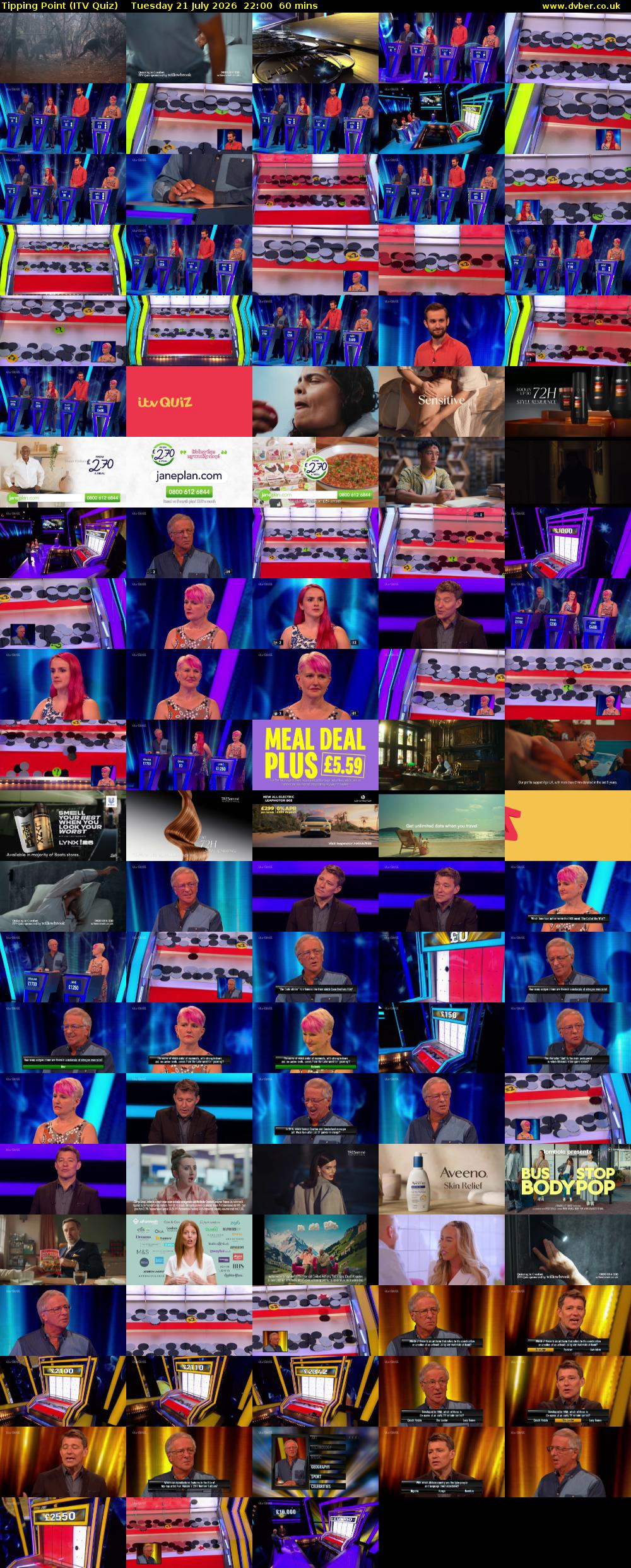 Tipping Point (ITV Quiz) Tuesday 21 July 2026 22:00 - 23:00