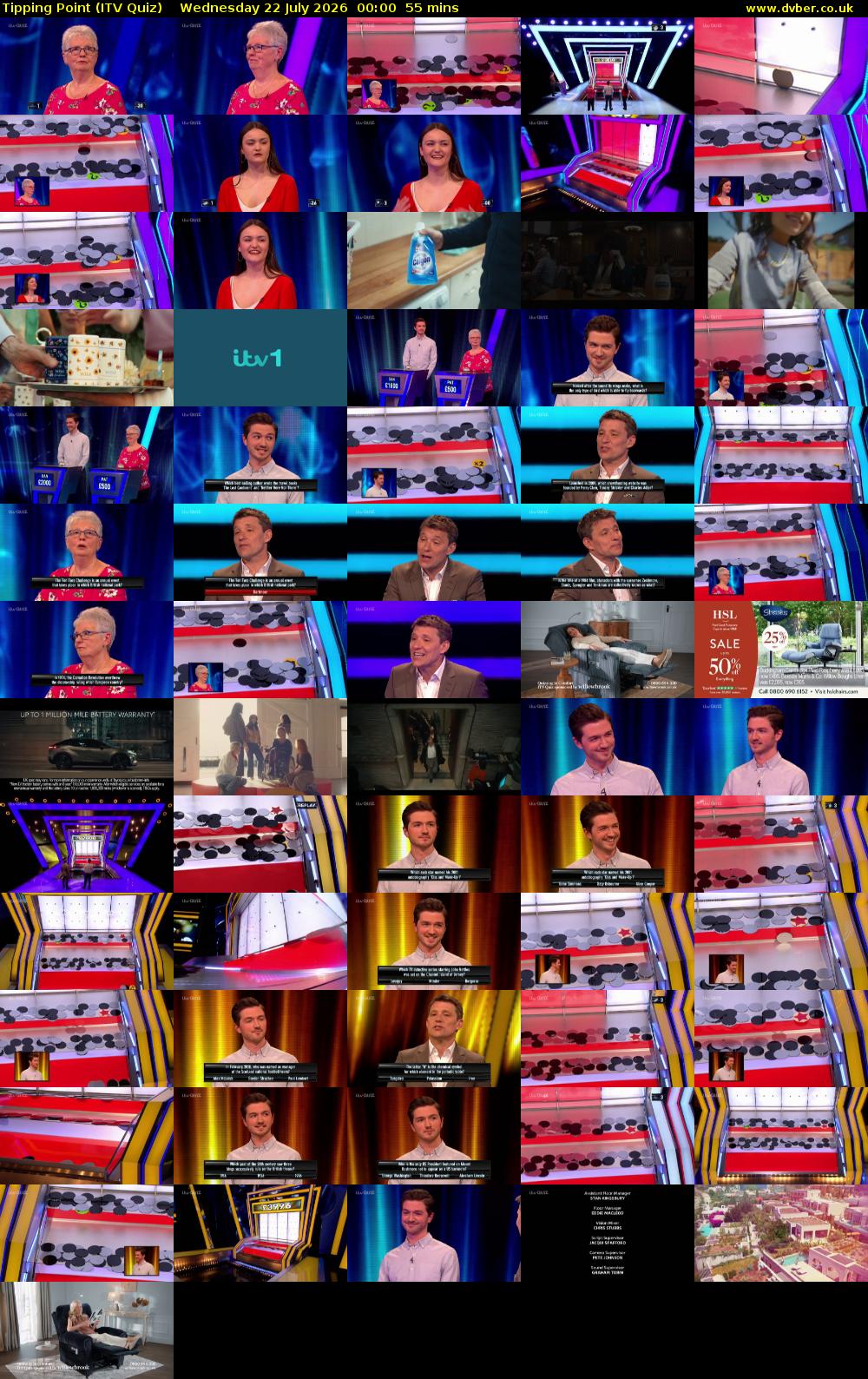 Tipping Point (ITV Quiz) Wednesday 22 July 2026 00:00 - 00:55