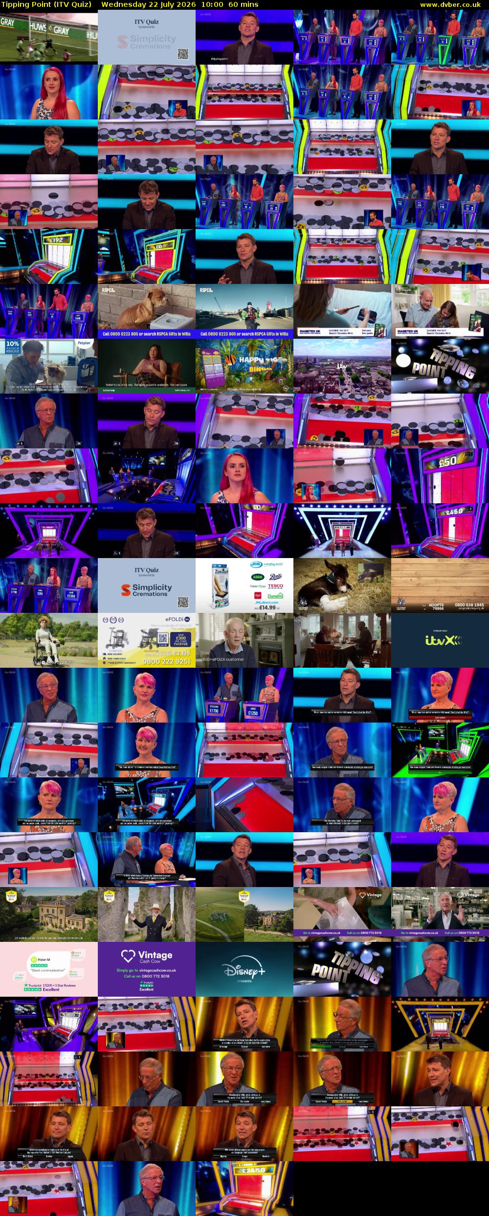 Tipping Point (ITV Quiz) Wednesday 22 July 2026 10:00 - 11:00